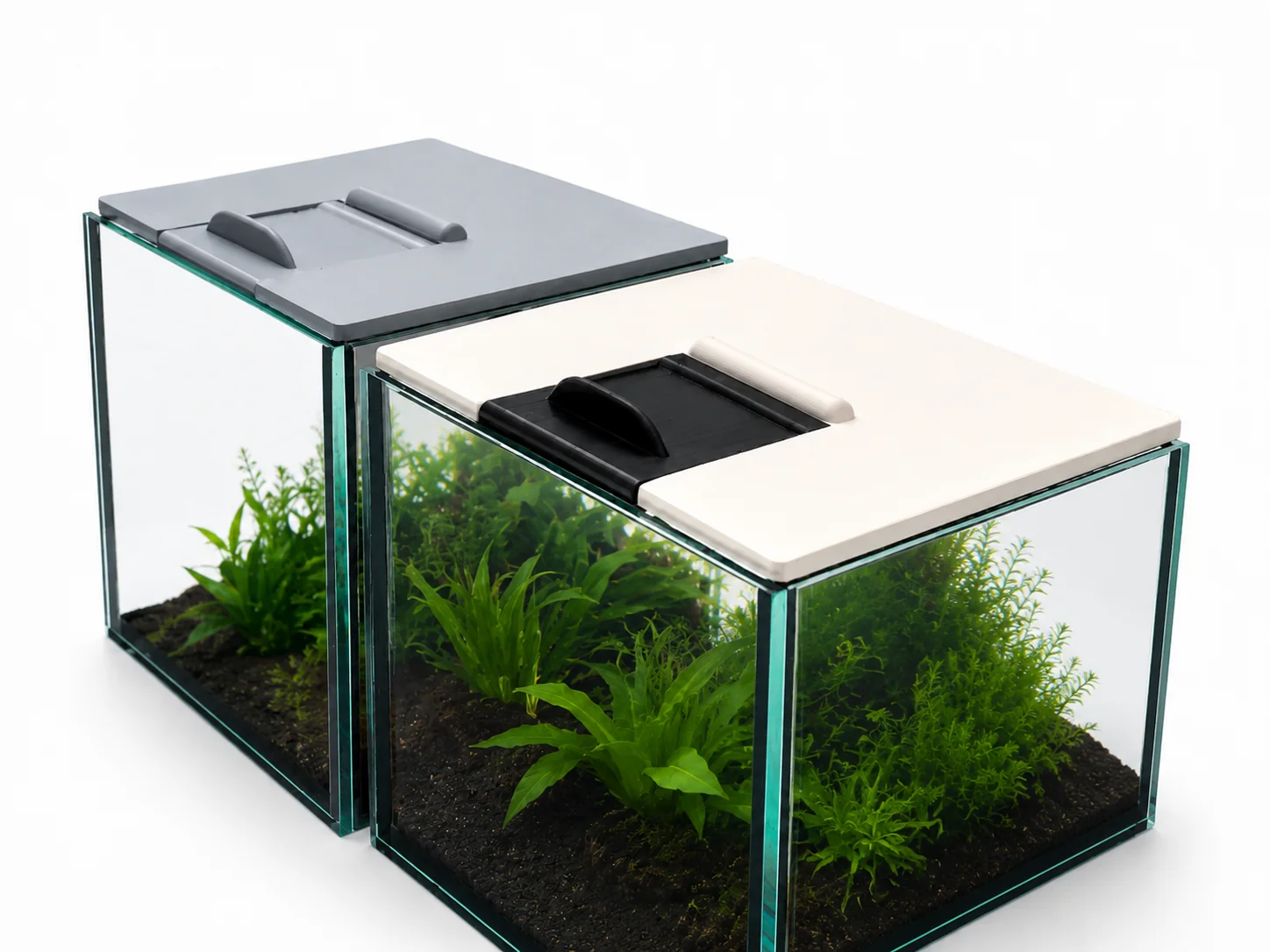 Tapas con asa para acuario, impresas en 3D